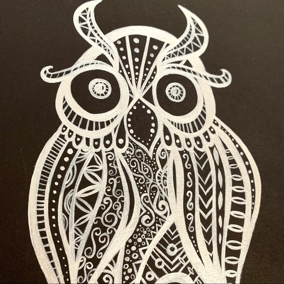 Lovely Star Original Owl Painting - Picture 9 of 10